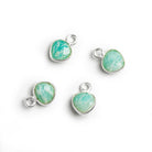 7mm Silver Bezeled Amazonite Heart Pendants Set of 4 pieces - The Bead Traders