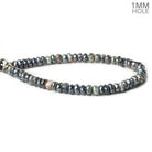 7mm Silver Metallic Multi Quartz faceted rondelles 7.5 inch 48 pcs - The Bead Traders