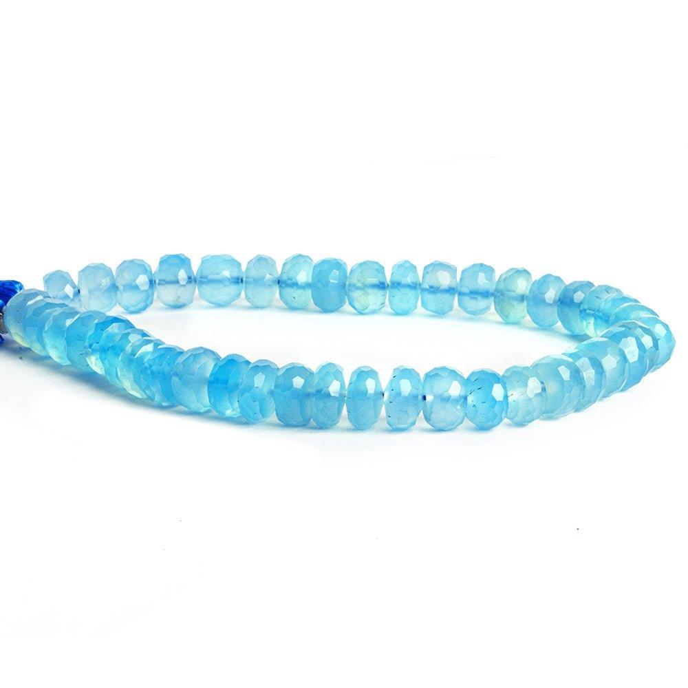 7mm Sky Blue Chalcedony Faceted Rondelle Beads 8 inch 42 pieces - The Bead Traders