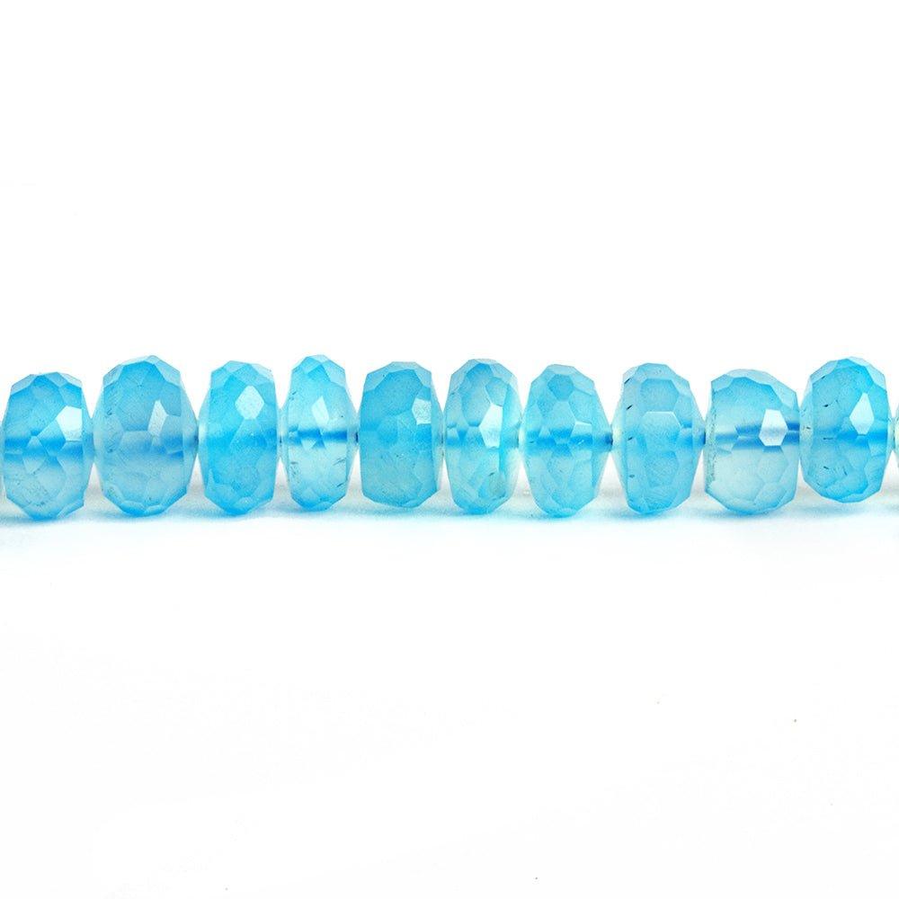 7mm Sky Blue Chalcedony Faceted Rondelle Beads 8 inch 42 pieces - The Bead Traders