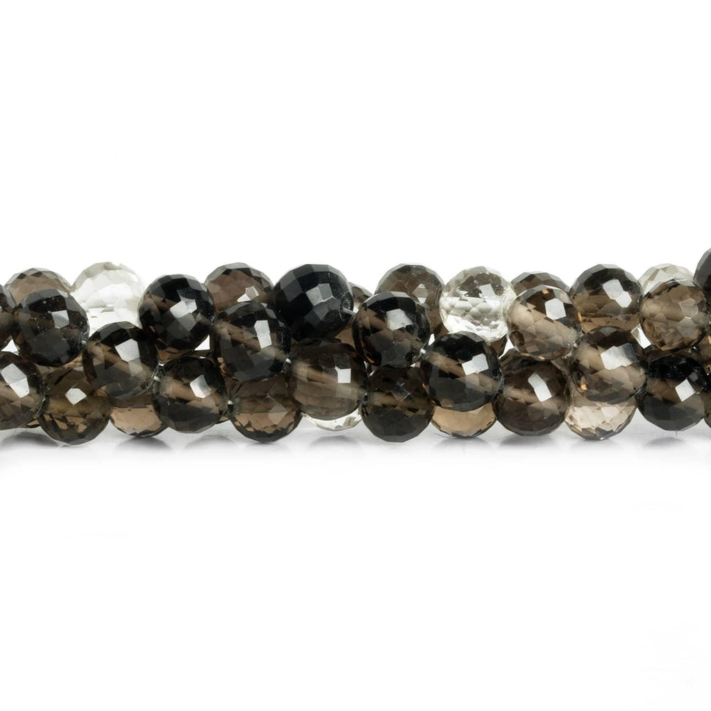 7mm Smoky Quartz Faceted Rounds 16 inch 55 beads - The Bead Traders