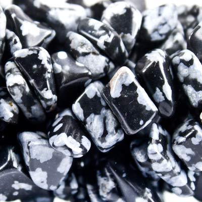7mm Snowflake Obsidian Chip Beads, 34 inch - The Bead Traders