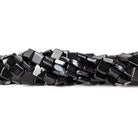 7mm Snowflake Obsidian Plain Square Beads, 14 inch - The Bead Traders