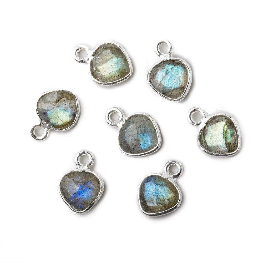 7mm Sterling .925 Silver Labradorite Heart Pendant Set of 4 pieces - The Bead Traders