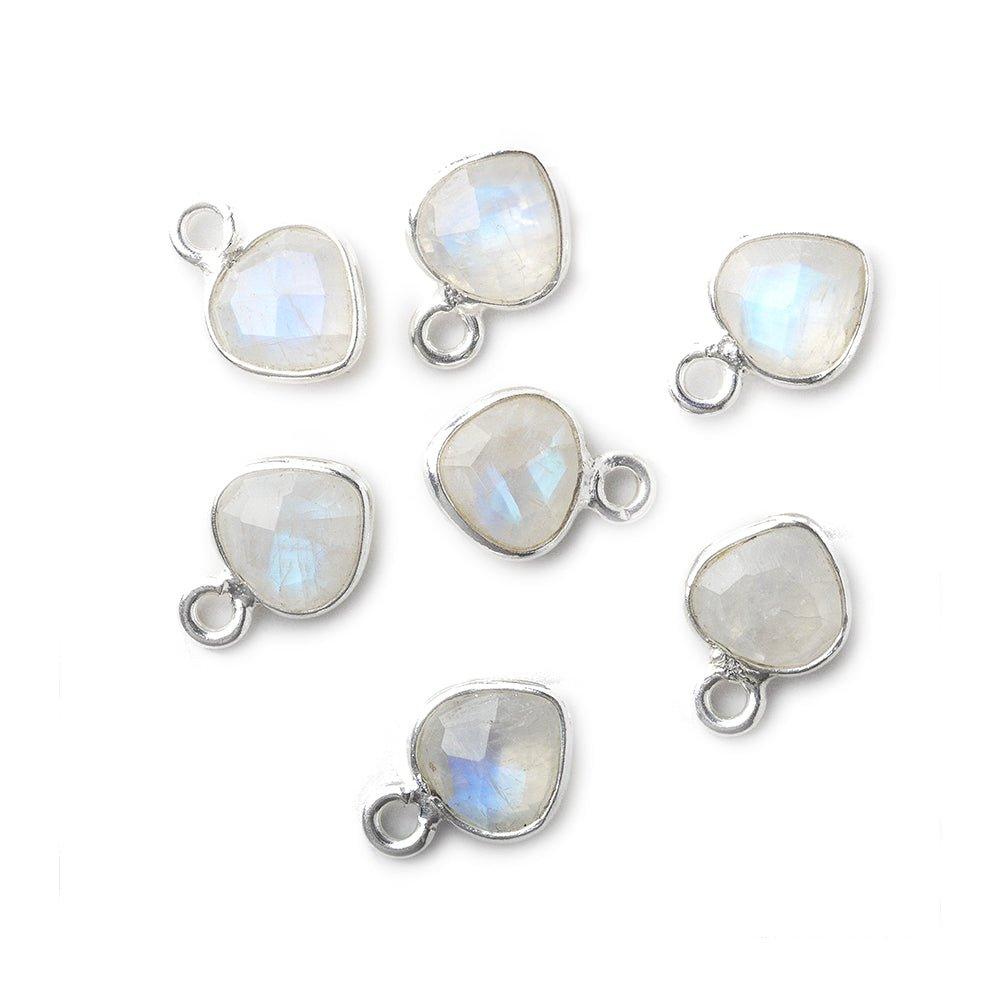7mm Sterling .925 Silver Rainbow Moonstone Heart Pendant Set of 4 pieces - The Bead Traders