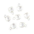7mm Sterling Bezel Crystal Hydro Quartz Square Pendants Set of 4 pieces - The Bead Traders