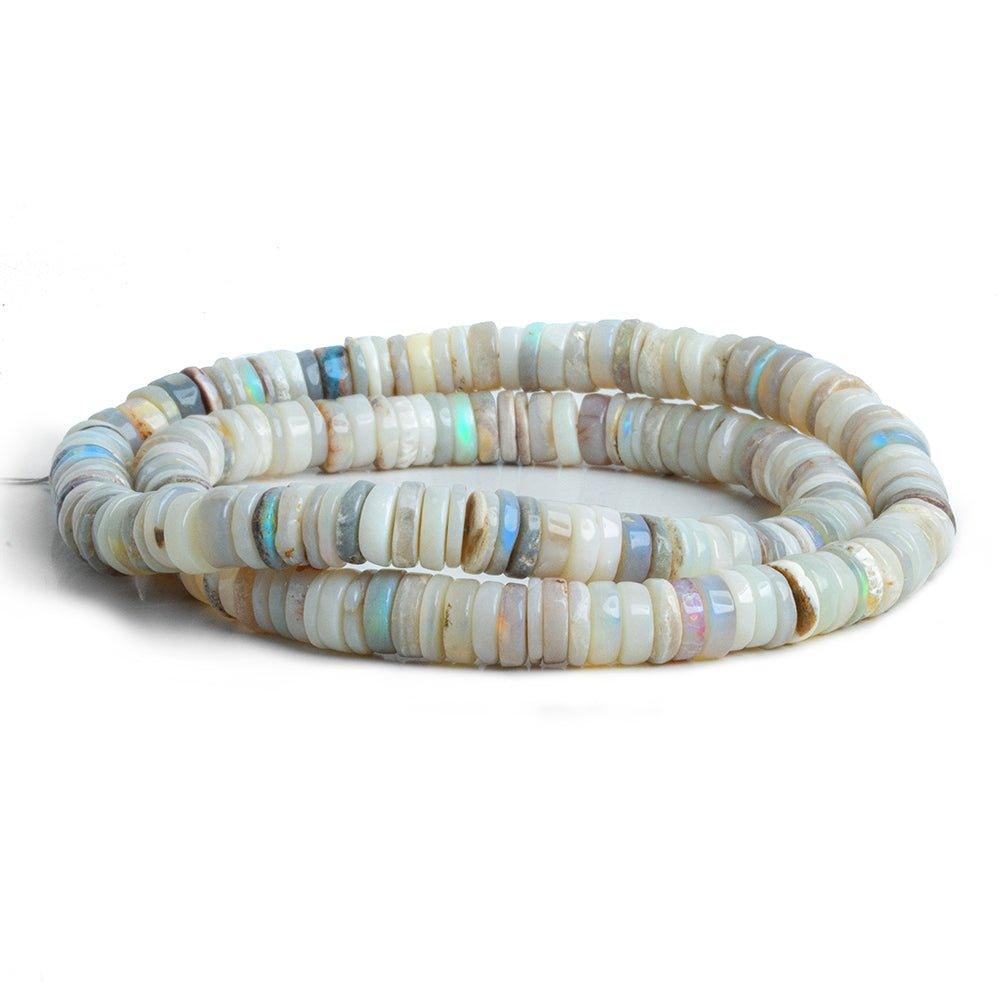 7mm Tan Australian Opal Plain Heishi Beads 16 inch 190 pieces - The Bead Traders