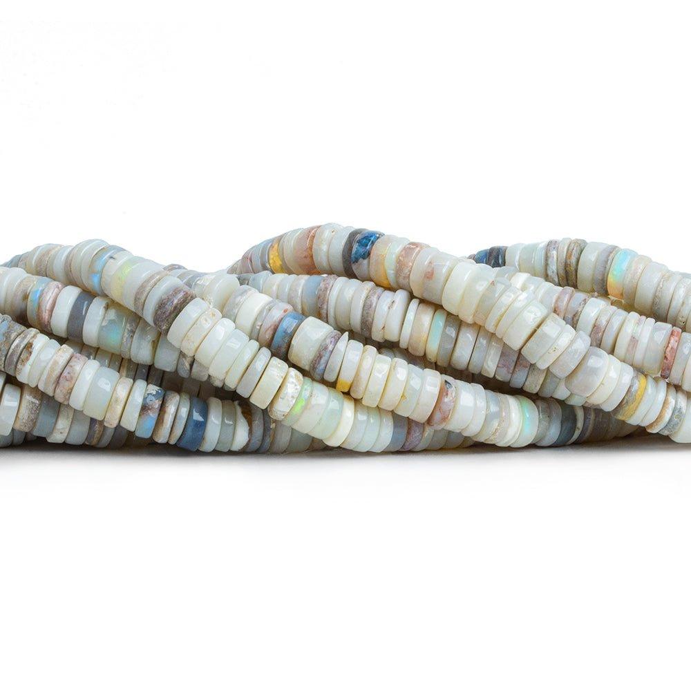 7mm Tan Australian Opal Plain Heishi Beads 16 inch 190 pieces - The Bead Traders