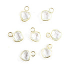 7mm Vermeil Bezel Crystal Hydro Quartz Heart Pendants set of 4 - The Bead Traders