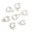 7mm Vermeil Bezel Crystal Hydro Quartz Square Pendants Set of 4 pieces - The Bead Traders
