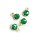 7mm Vermeil Bezeled Dark Green Quartz Coin Pendants Set of 4 pieces - The Bead Traders