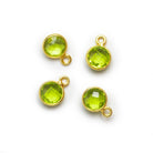 7mm Vermeil Bezeled Green Quartz Coin Pendants Set of 4 pieces - The Bead Traders