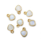 7mm Vermeil Rainbow Moonstone Heart Pendant Set of 4 pieces - The Bead Traders
