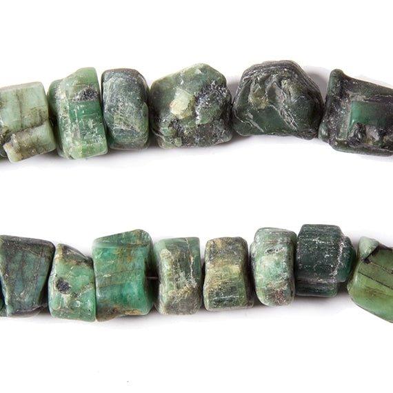 7x10- 9x14mm Brazilian Emerald Straight Drilled Tumbled Crystal 14 Beads - The Bead Traders
