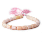 7x10mm Pink Peruvian Opal Plain Tube Beads 8 inch 21 pieces - The Bead Traders