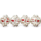 7x14mm Sterling Silver Plated Copper Fluted Miligrain Bead Cap - The Bead Traders
