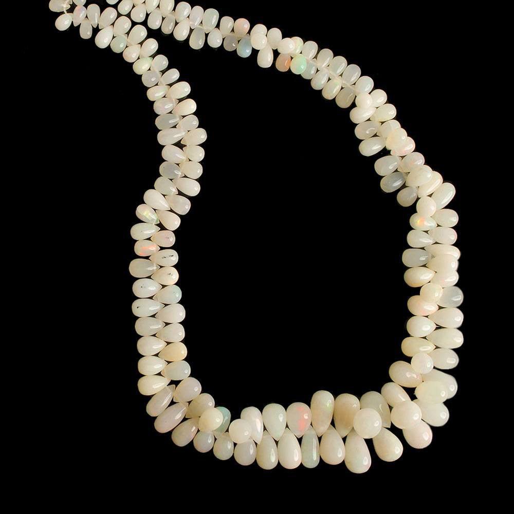 7x3-13x7mm Ethiopian Opal plain teardrops 16 inch 161 beads - The Bead Traders