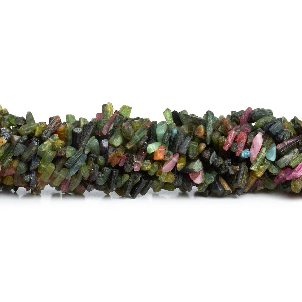 7x3mm Multicolor Tourmaline Natural Crystals 7.5 inch 80 beads - The Bead Traders