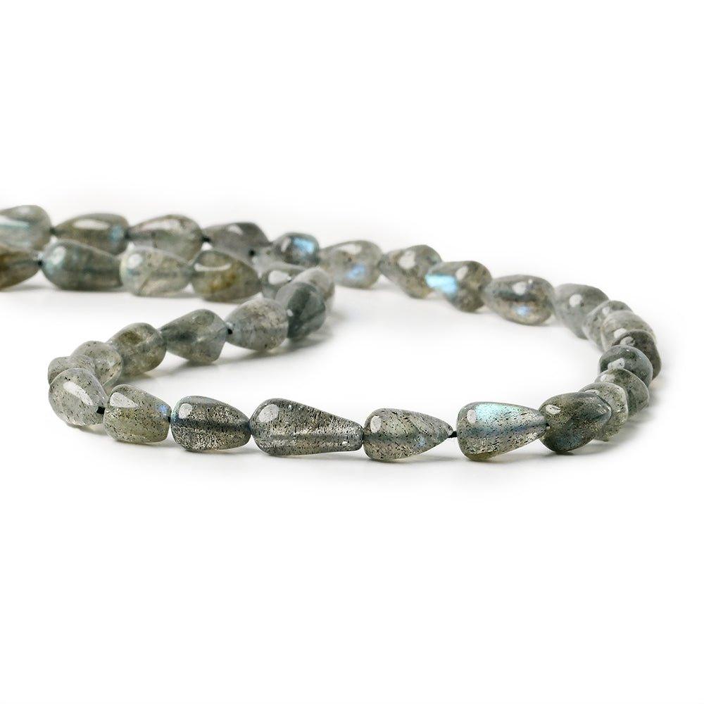 7x4-10x5mm Labradorite Plain Straight Drilled Teardrop Beads 14 inch 34 pieces - The Bead Traders