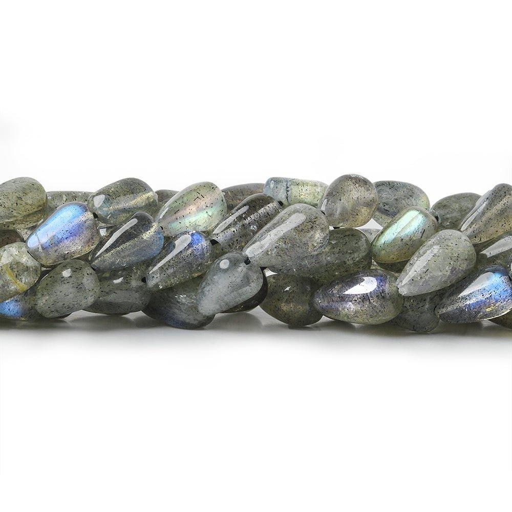 7x4-10x5mm Labradorite Plain Straight Drilled Teardrop Beads 14 inch 34 pieces - The Bead Traders