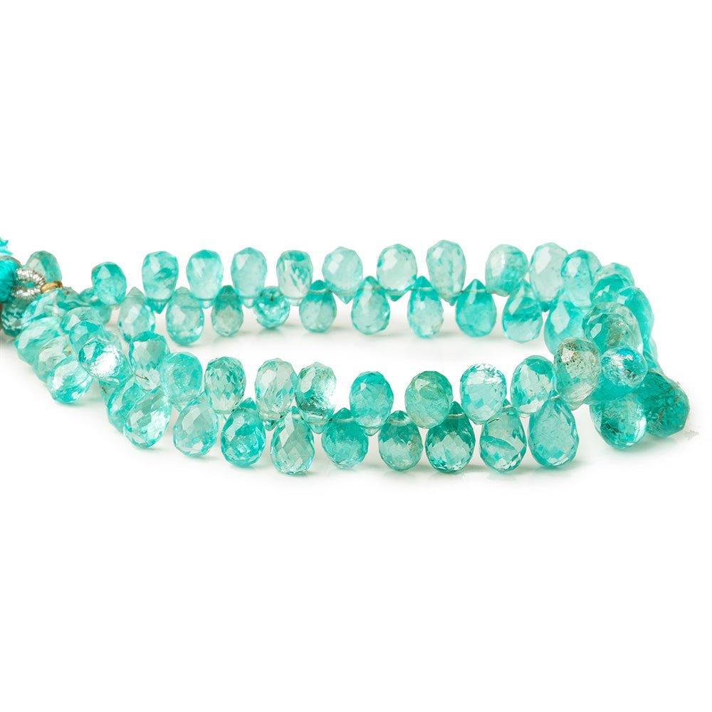 7x4-11x7mm Neon Apatite Faceted Tear Drop Briolettes 8 inches 68 pieces - The Bead Traders