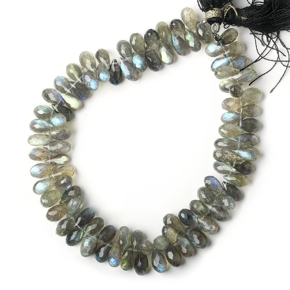 7x4-8x4mm Labradorite Faceted Teardrop Beads 8 inch 88 beads - The Bead Traders