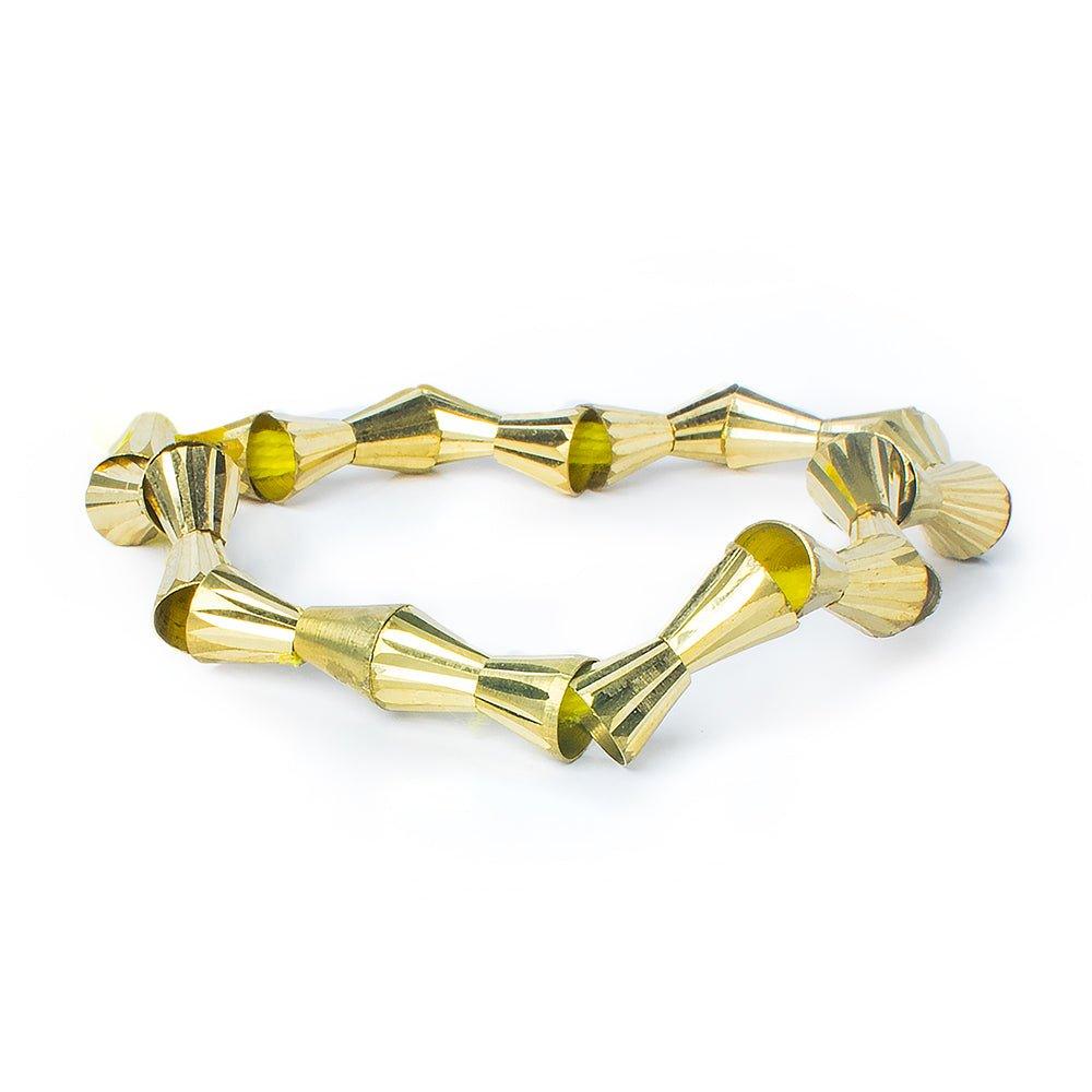 7x4mm Brass Fluted Cone Beads, 8 inch - The Bead Traders