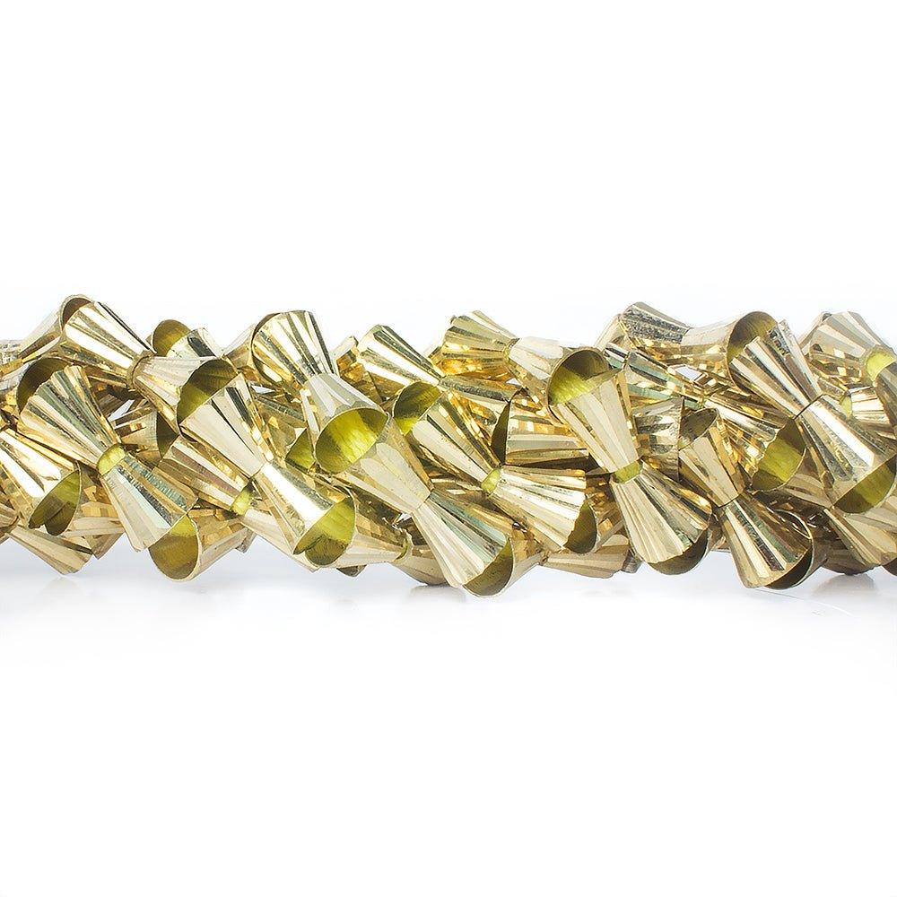 7x4mm Brass Fluted Cone Beads, 8 inch - The Bead Traders