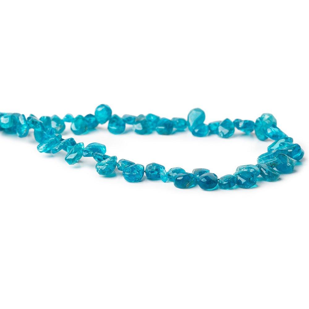 7x4mm Neon Blue Apatite Plain Pear Beads 8 inch 50 pieces - The Bead Traders