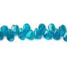 7x4mm Neon Blue Apatite Plain Pear Beads 8 inch 50 pieces - The Bead Traders