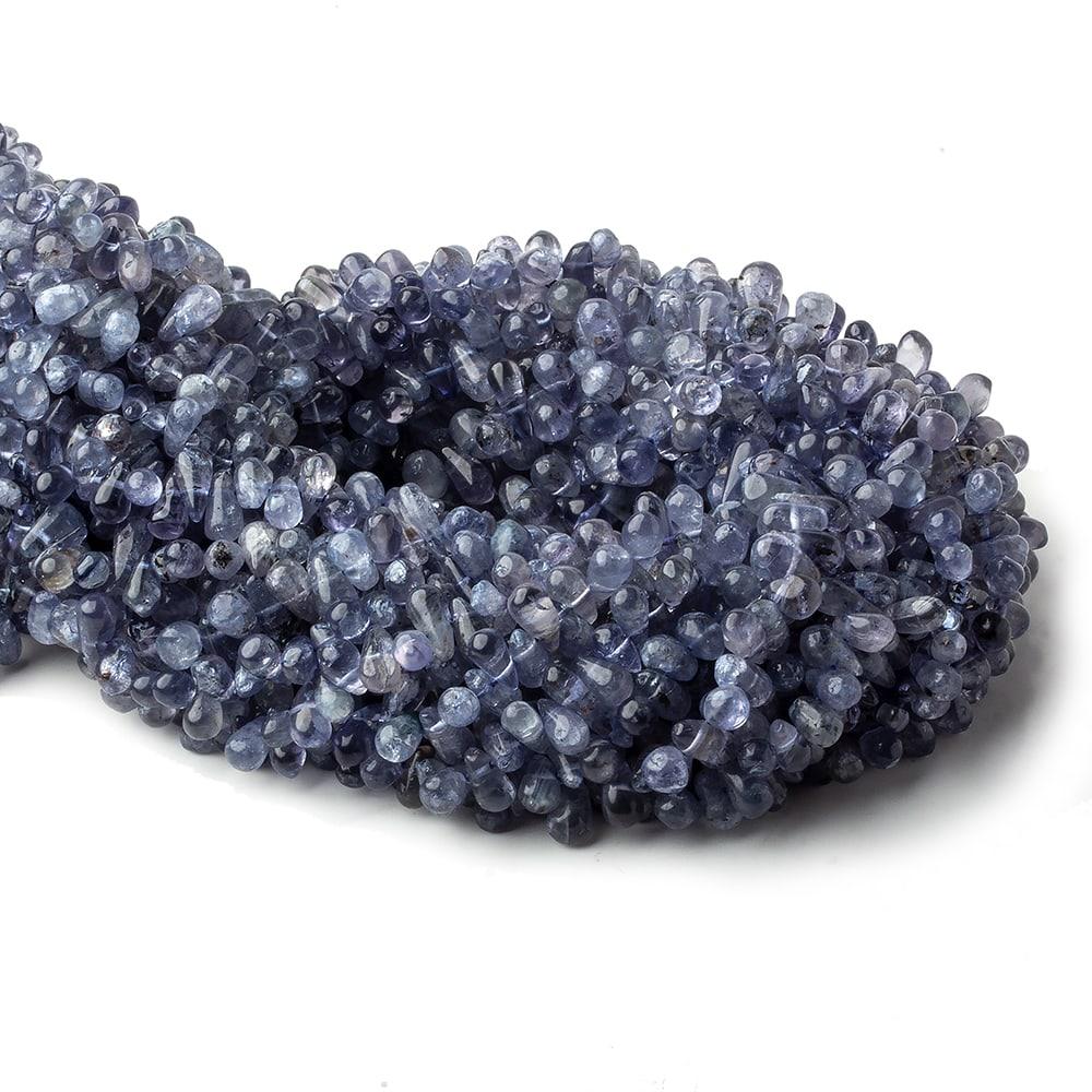 7x5-10x5mm Light Iolite Beads Plain Top Drilled Teardrop 14 inch 110 pieces - The Bead Traders