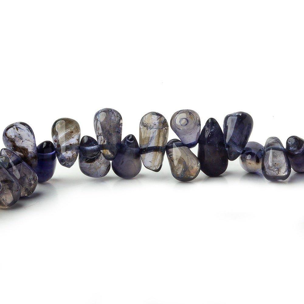 7x5-10x6mm Iolite Beads Plain Top Drilled Teardrops 14 inch 110 beads - The Bead Traders