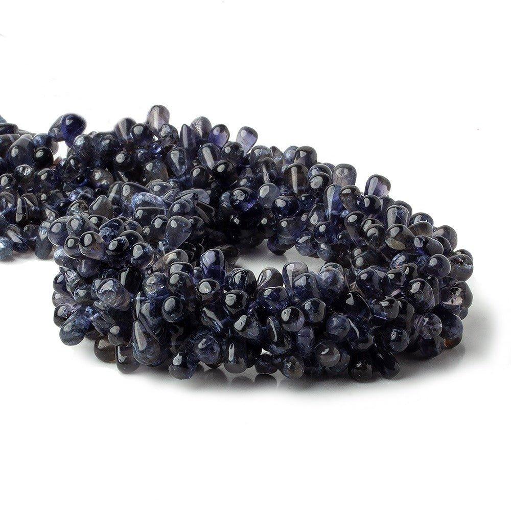 7x5-10x6mm Iolite Beads Plain Top Drilled Teardrops 14 inch 110 beads - The Bead Traders