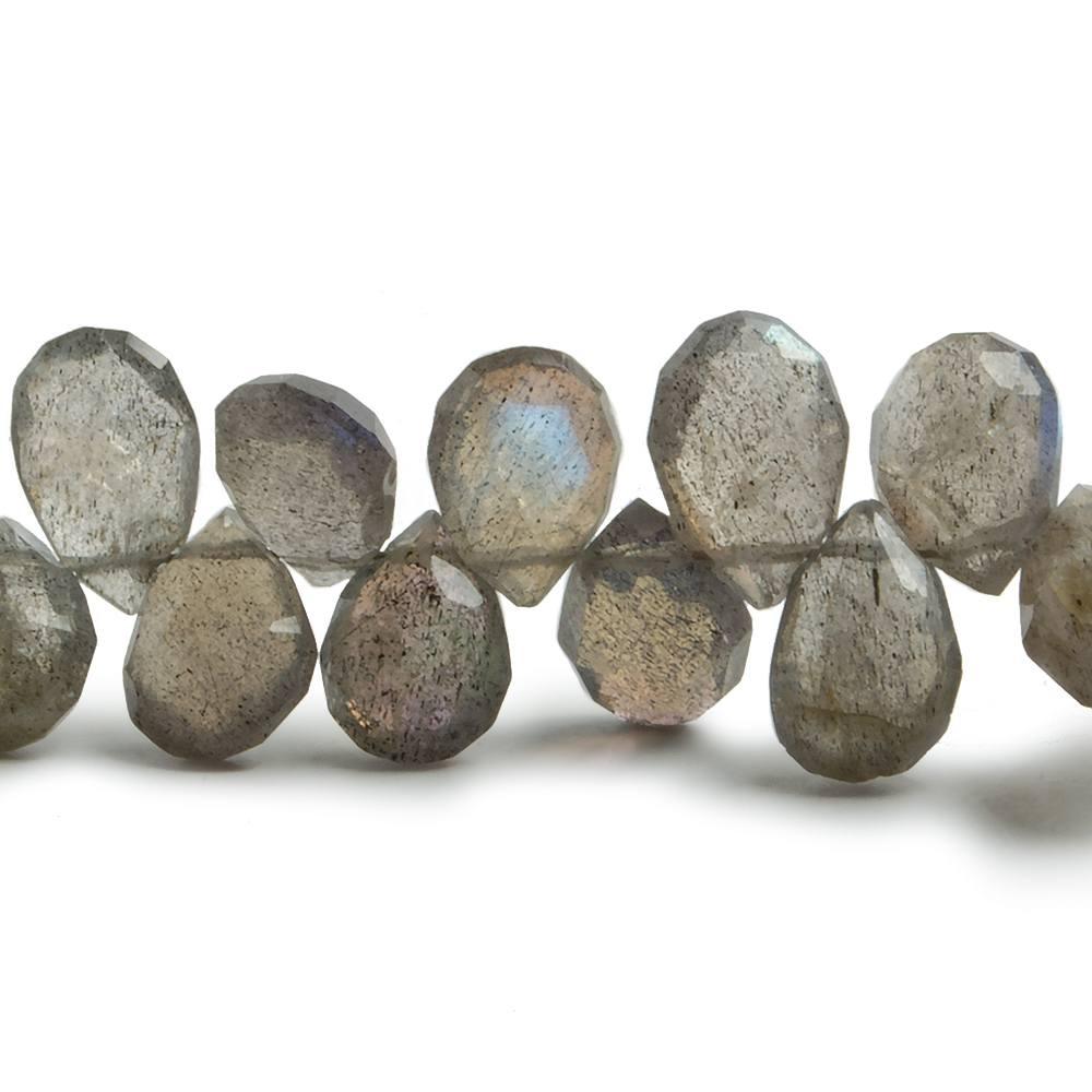 7x5-11x7mm Labradorite faceted pear beads 8 inch 50 pieces - The Bead Traders