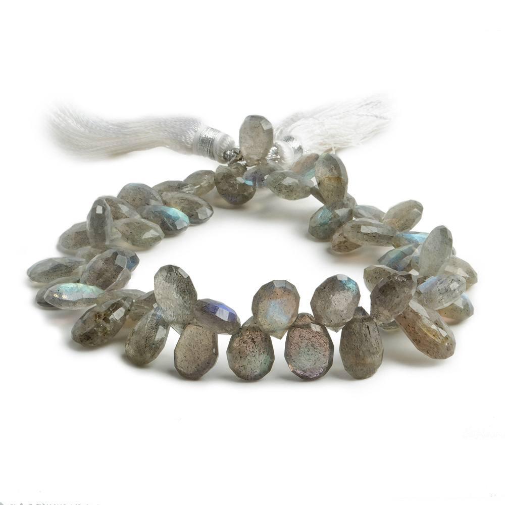 7x5-11x7mm Labradorite faceted pear beads 8 inch 50 pieces - The Bead Traders