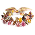 7x5-12x9mm Multi Color Tourmaline plain pear beads 8 inch 58 pieces - The Bead Traders