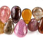 7x5-12x9mm Multi Color Tourmaline plain pear beads 8 inch 58 pieces - The Bead Traders