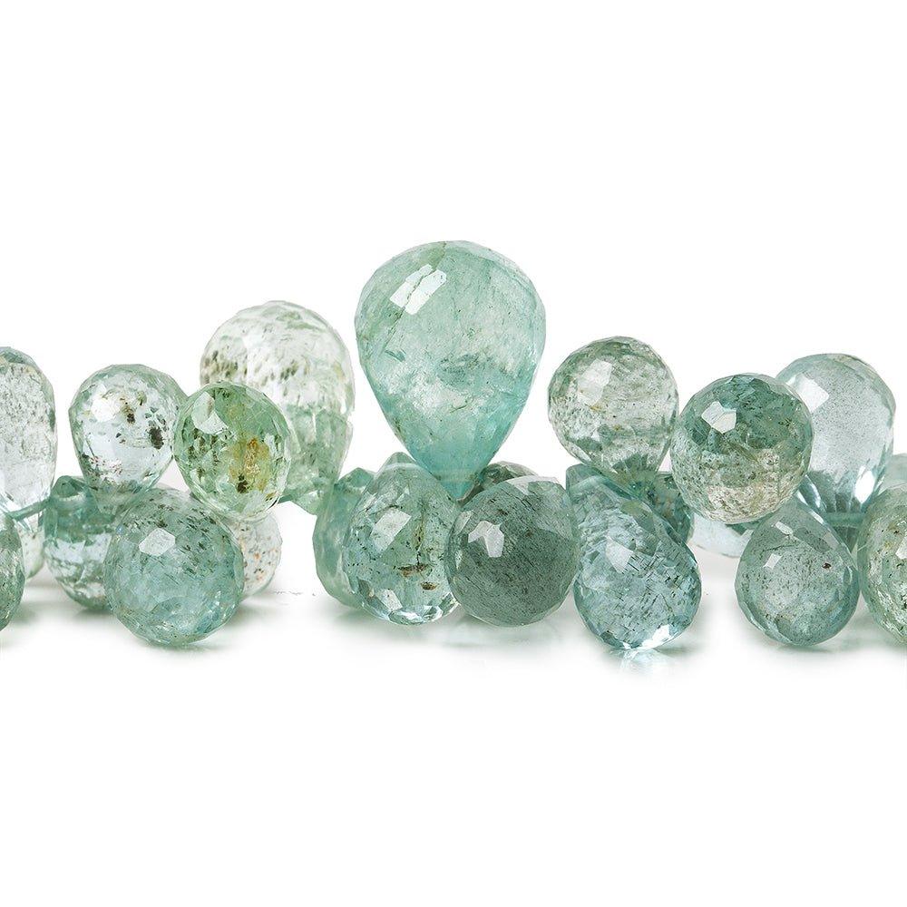 7x5-13x10mm Shaded Aquamarine Faceted Tear Drop Briolettes 8 inches 85 pieces - The Bead Traders