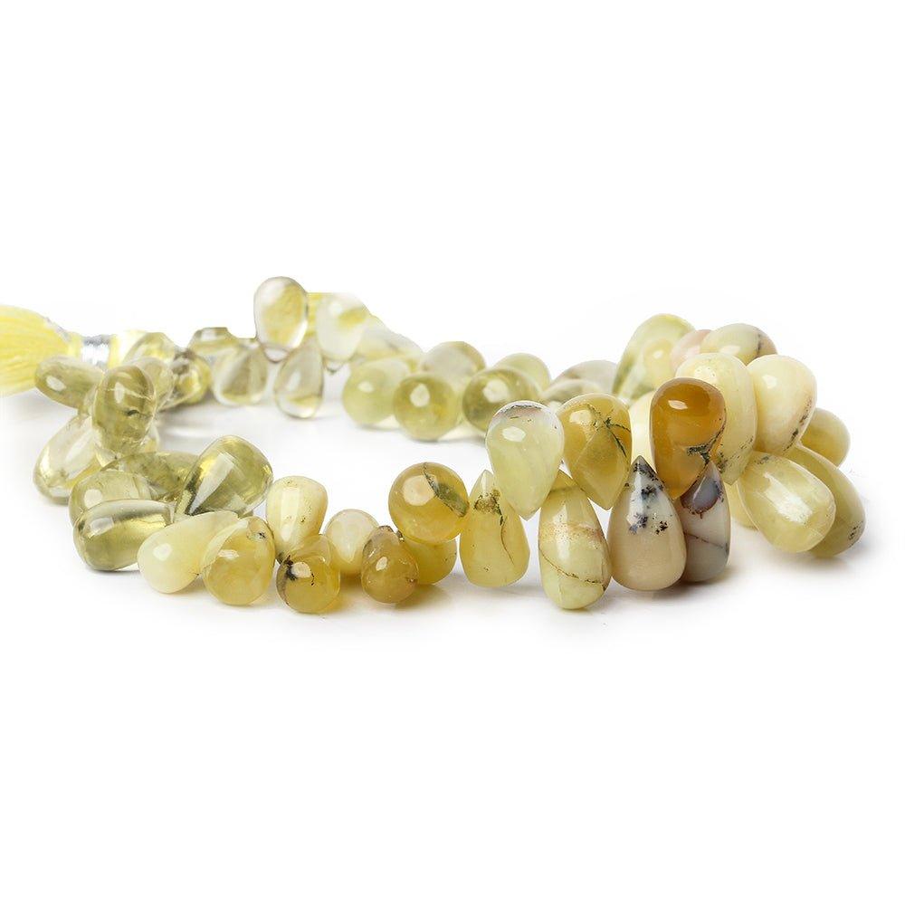 7x5-14x7mm Lemon Quartz & Yellow Opal plain tear drop & pears 7.5 inch 57 beads - The Bead Traders