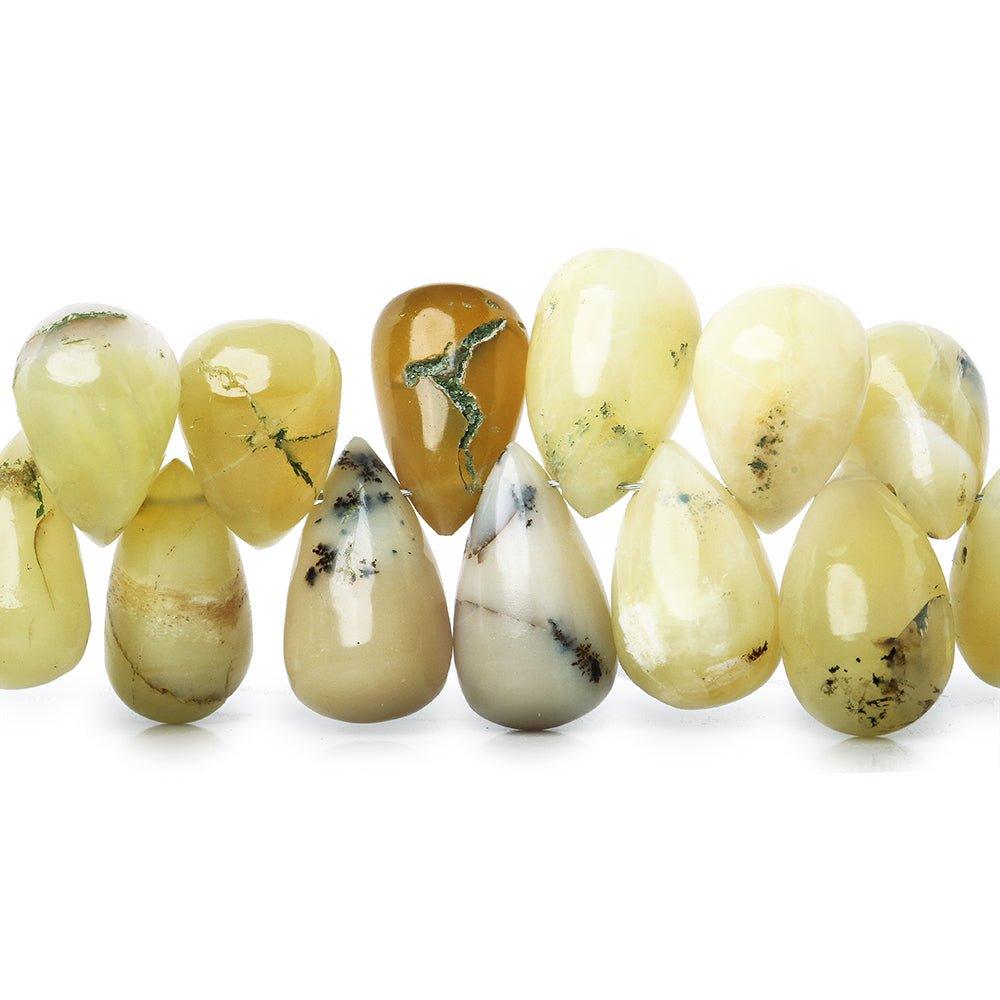 7x5-14x7mm Lemon Quartz & Yellow Opal plain tear drop & pears 7.5 inch 57 beads - The Bead Traders