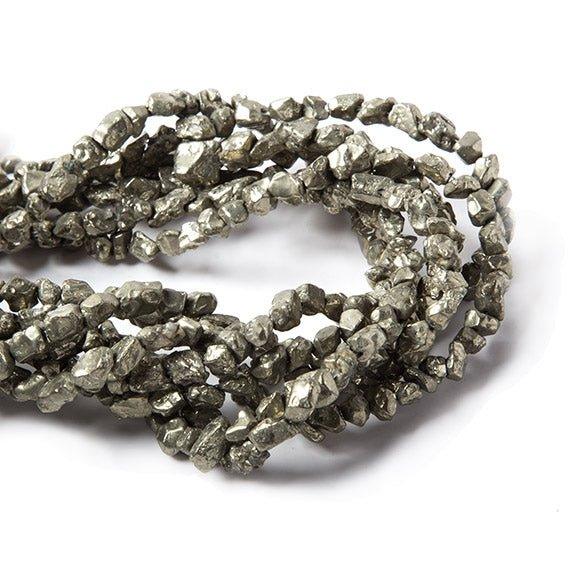 7x5-4x3mm Pyrite Tumbled Nugget Beads 15 inch 75 pieces - The Bead Traders