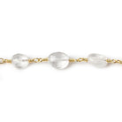 7x5-9x7mm Crystal Quartz faceted oval Gold plated Chain by the foot 22 pieces - The Bead Traders