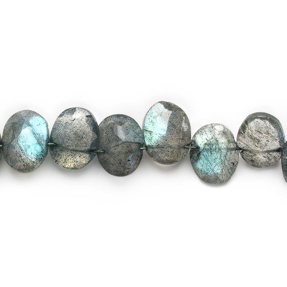 7x5-9x7mm Labradorite Faceted Oval Beads 14 inches 75 beads - The Bead Traders