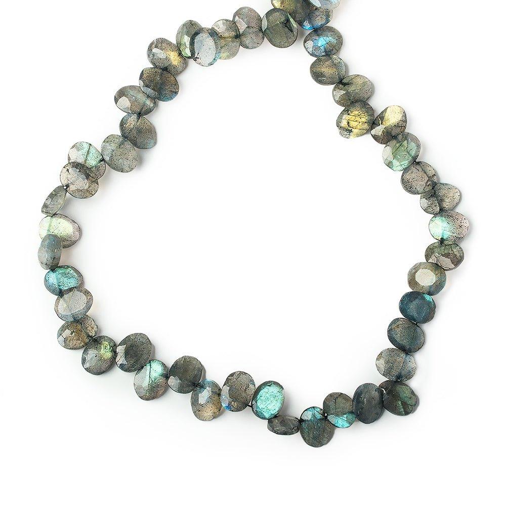 7x5-9x7mm Labradorite Faceted Oval Beads 14 inches 75 beads - The Bead Traders