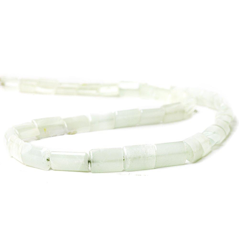 7x5.5mm-12x7.5mm White Moonstone Plain Tube Beads 18 inch 45 pieces - The Bead Traders