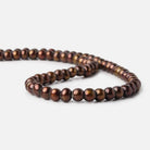 7x5mm Chestnut Brown Large Hole Off Round Freshwater Pearl Strand 75 pieces - The Bead Traders