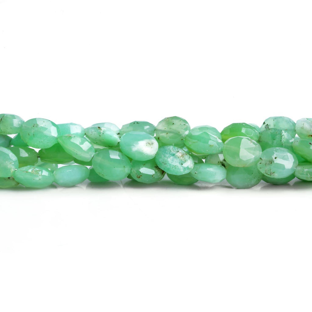 7x5mm Chrysoprase Faceted Ovals 8 inch 30 beads - The Bead Traders