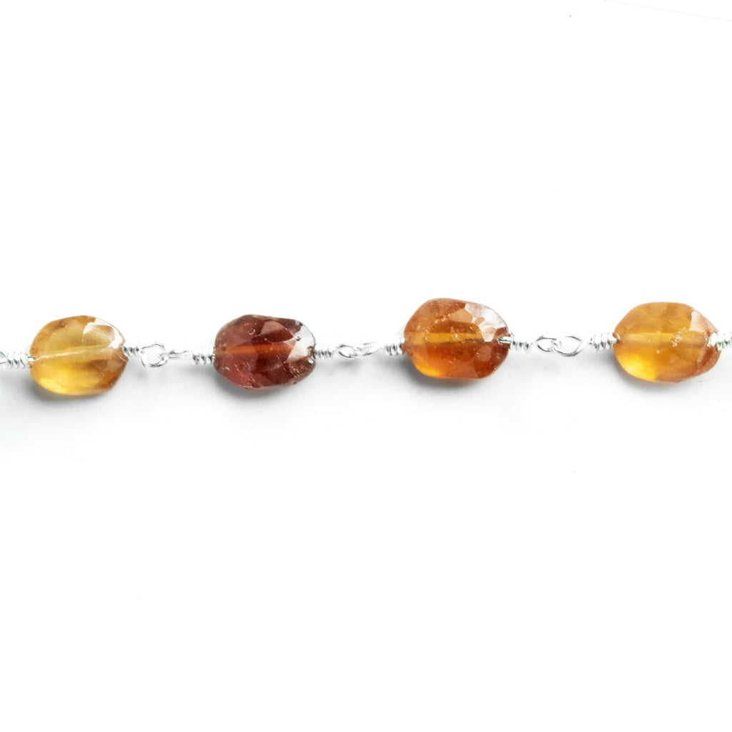 7x5mm Hessonite Ovals Silver Chain 23 pieces - The Bead Traders