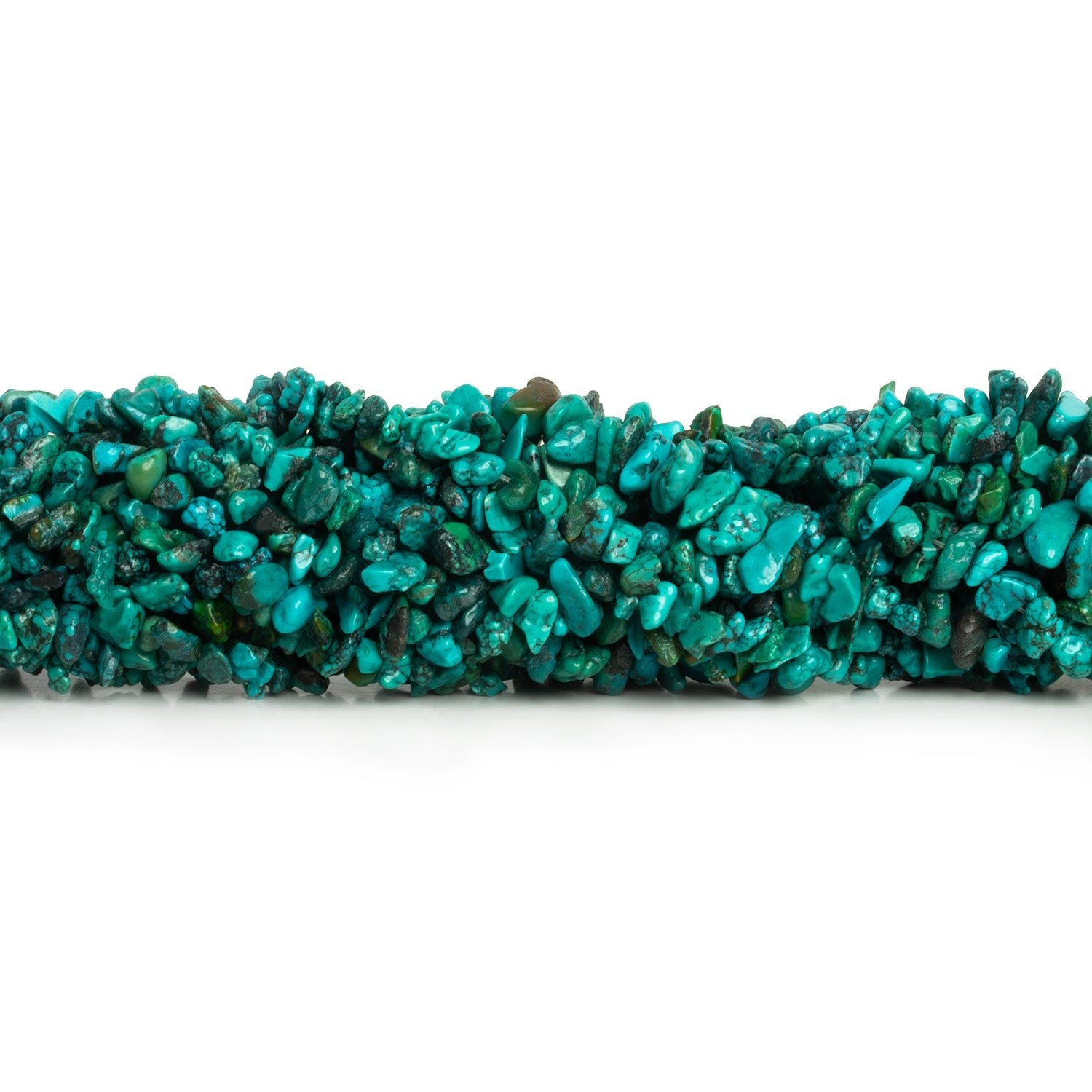 7x5mm Hubei Turquoise Chips 30 inch 300 beads - The Bead Traders