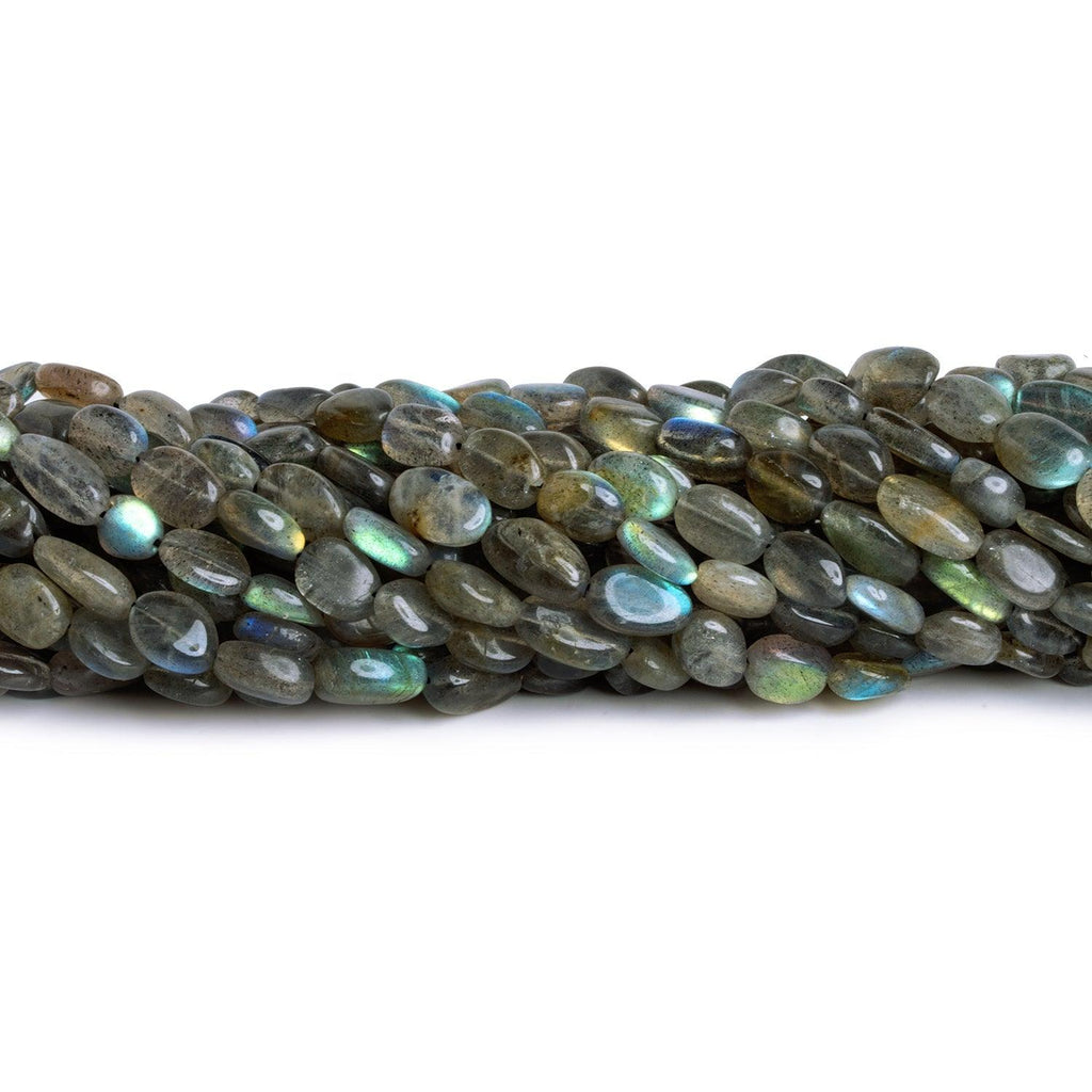 7x5mm Labradorite Handcut Ovals 12 inch 35 beads - The Bead Traders